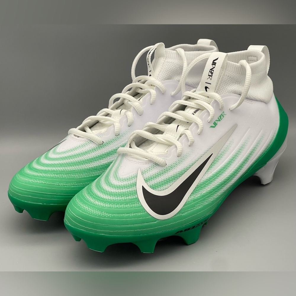 Nike Air Zoom Vapor Pro 1 Football Cleats White Green Men Sz 8 HM8850-100 NEW